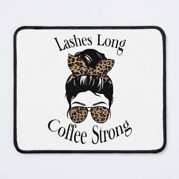 Item preview, Lashes long, coffee strong cheetah print quote designed and sold by JadesCanvas.