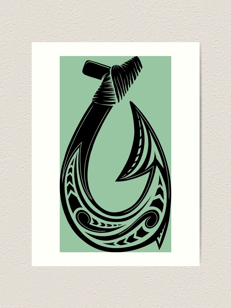Hei Matau, Maori Hook design meaning Prosperity Art Print for