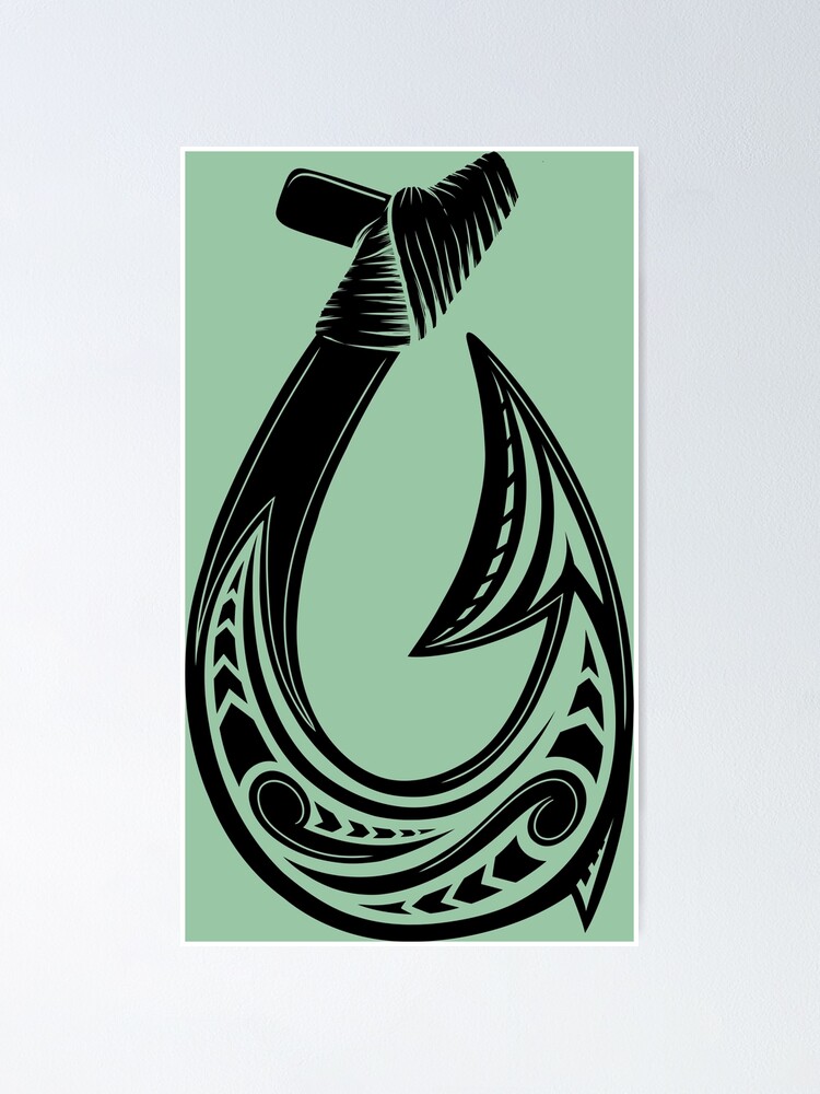 Hei Matau, Maori Hook design meaning Prosperity Poster for Sale
