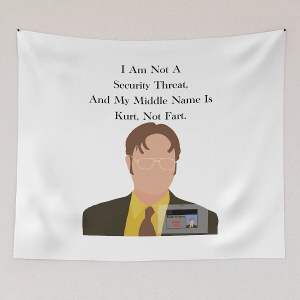 Item preview, The office Dwight Schrute quote security threat, kurt not fart designed and sold by JadesCanvas.