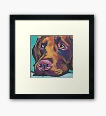 Chocolate Labrador Retriever Dog Bright colorful pop dog art Framed Print