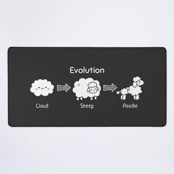 Item preview, Funny Evolution of White Cloud To Sheep and Poodle designed and sold by rustydoodle.