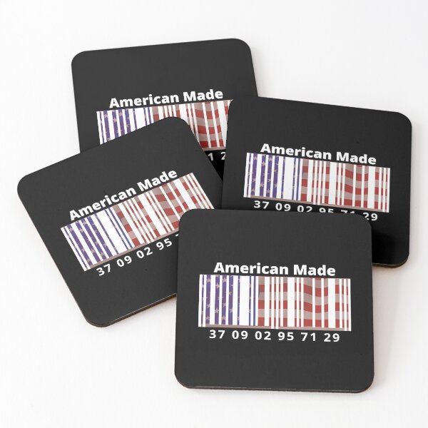 Item preview, American Made Flag Barcode Design with longitude and latitude designed and sold by Tassie-Tiger.