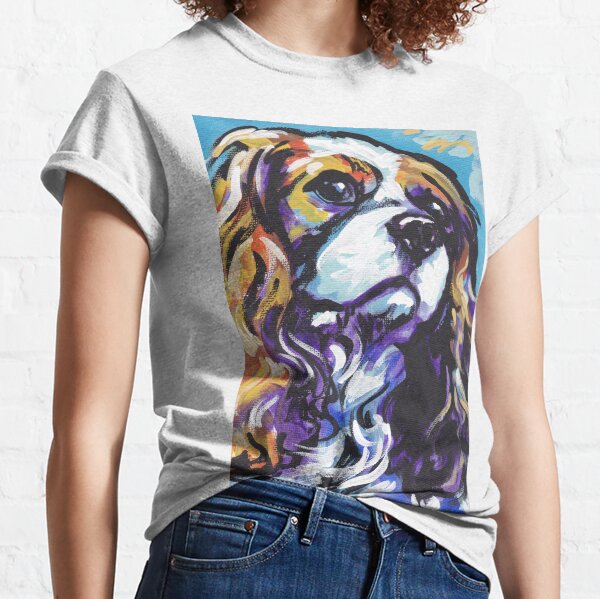cavalier king charles spaniel Dog Bright colorful pop dog art Classic T-Shirt