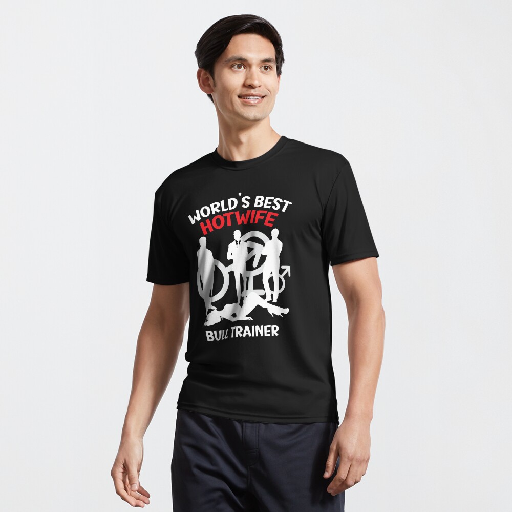 World's Best Hotwife Bull Trainer for darker colors. Swinger Lifestyle design Fitted Scoop T-Shirt