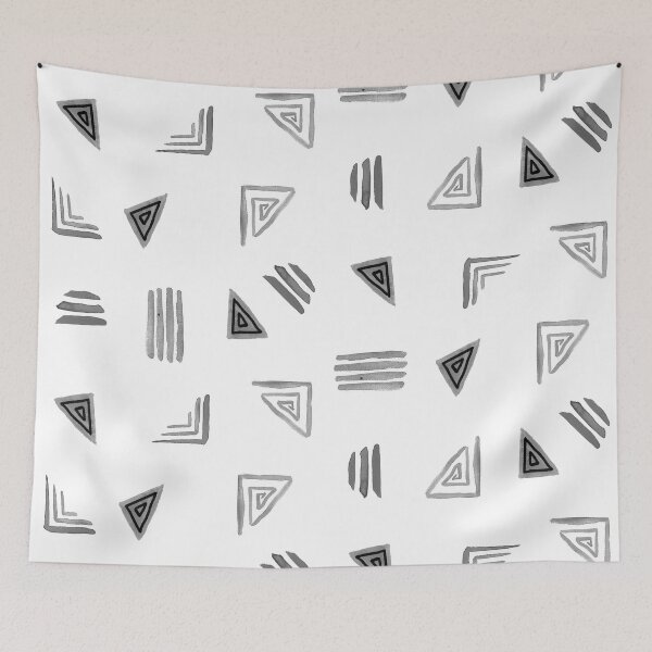 Item preview, Black and White Miniprint Triangles designed and sold by Carolina Diaz.