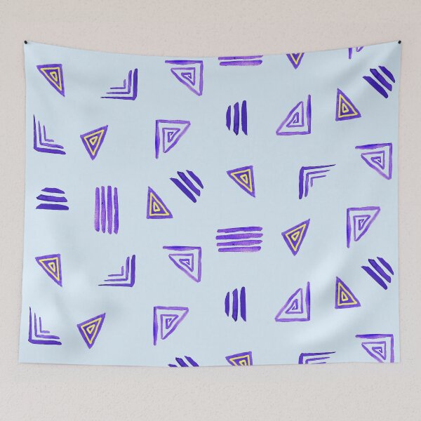 Item preview, Blue Miniprint Triangles designed and sold by Carolina Diaz.