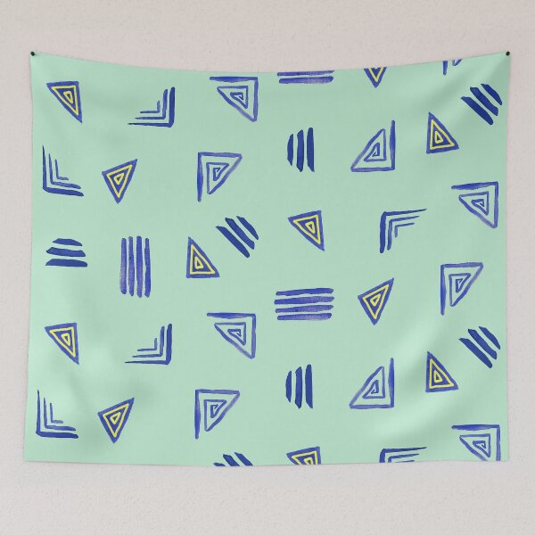 Item preview, Mint Miniprint Triangles designed and sold by Carolina Diaz.