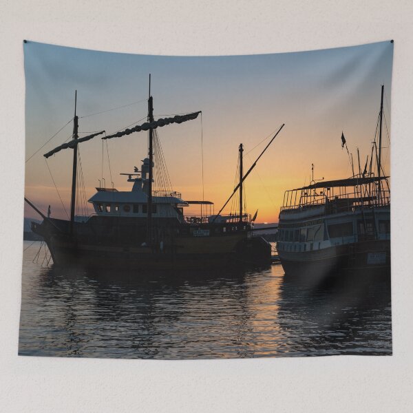 Item preview, Just a Sliver of the Sun - Antique Tourist Boats in Syracuse Sicily designed and sold by Georgia Mizuleva.