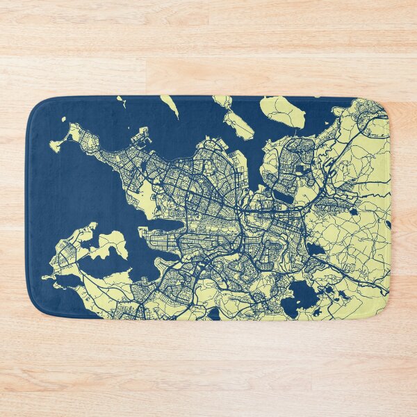Item preview, Reykjavik Street Map Art Blue Yellow Iceland Europe designed and sold by cashewdays.