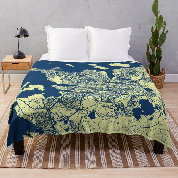 Item preview, Reykjavik Street Map Art Blue Yellow Iceland Europe designed and sold by cashewdays.