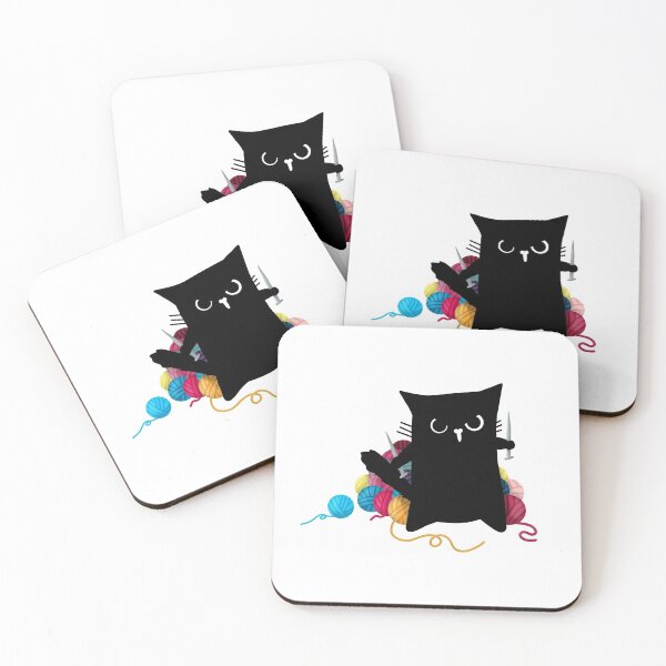 Item preview, Black Cat Defending Yarn Stash designed and sold by Stephanie McRae.