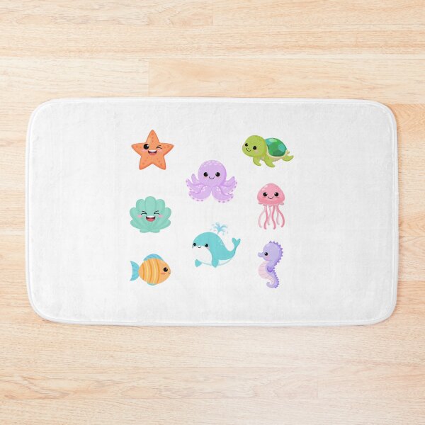 Item preview, Cute Under The Sea Animals Ocean Octopus Turtle Starfish Jellyfish Whale Shell Seahorse Fish designed and sold by Simplyy  Unique.
