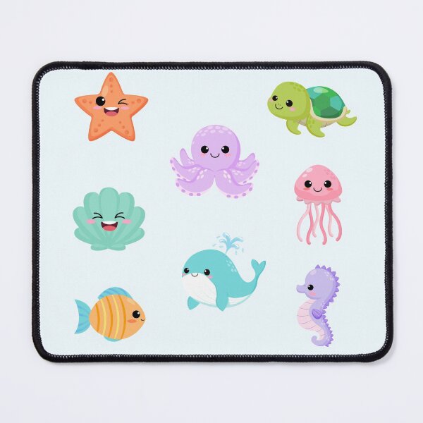 Item preview, Cute Under The Sea Animals Ocean Octopus Turtle Starfish Jellyfish Whale Shell Seahorse Fish designed and sold by Simplyy Unique.