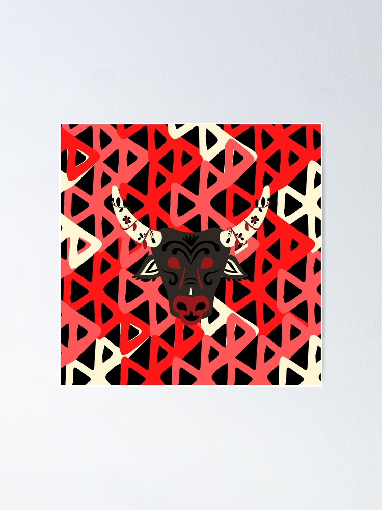 Thumbnail 1 of 3, Poster, Bull Pattern designed and sold by SimpleLee.