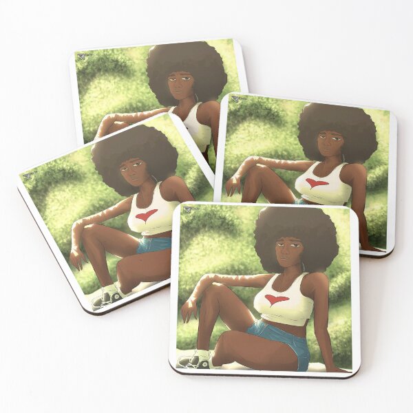 Item preview, Black woman with afro stickers designed and sold by Youzho.