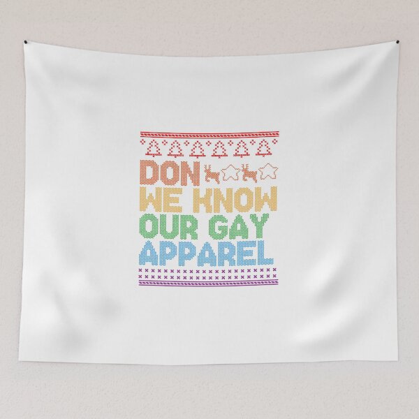 Aperçu de l'œuvre Chemises de Noël Gay Pride, Don We Now Our Gay Apparel, Cadeaux de Noël Gay, Chemise de Noël Queer, Chemise de vacances Pride, T-shirt de Noël LGBTQ créée et vendue par JaxintoArt.