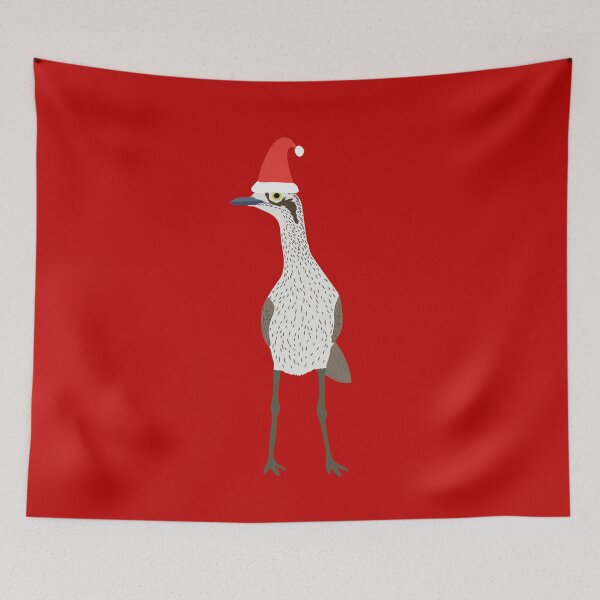 Item preview, Christmas Bush Stone-Curlew on Red designed and sold by Digitaldingo.