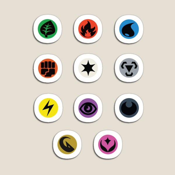 Energy Types Sticker Pack Magnet