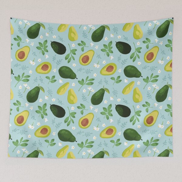 Item preview, Avocado, flowers and leaves designed and sold by AverilArt.