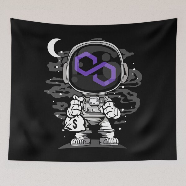 Item preview, Astronaut Polygon Matic Coin To The Moon Crypto Token Cryptocurrency Blockchain Wallet designed and sold by AriellaGross.