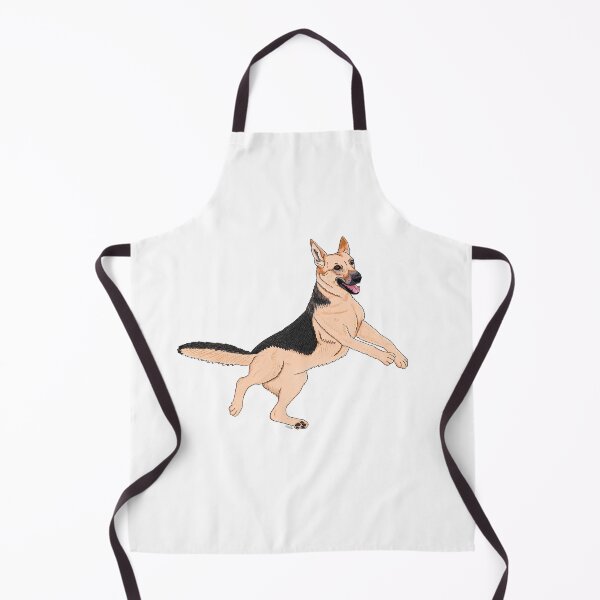 Item preview, German Shepard Jumping- Goofy German Shepard - White Background designed and sold by EcoElsa.