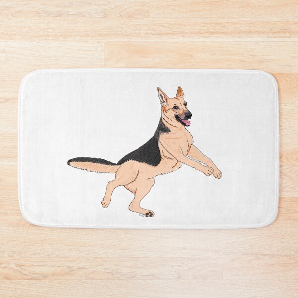 Item preview, German Shepard Jumping- Goofy German Shepard - White Background designed and sold by EcoElsa.