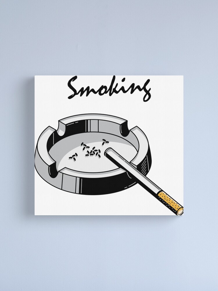 Leinwanddruck for Sale mit Raucher-Zigarette und Aschenbecher- von  DRIPPED-STORE