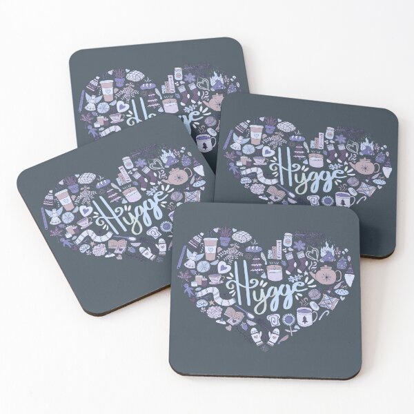 Item preview, Hygge Doodle Heart - Winter Night & Charcoal designed and sold by EcoElsa.