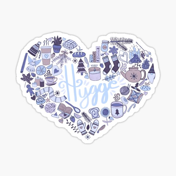 Item preview, Hygge Doodle Heart - Winter Night & Charcoal designed and sold by EcoElsa.