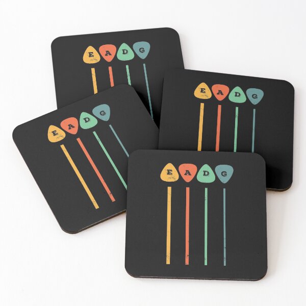 Item preview, EADG Bass Strings Guitar Picks Retro Theme designed and sold by nightsworthy.