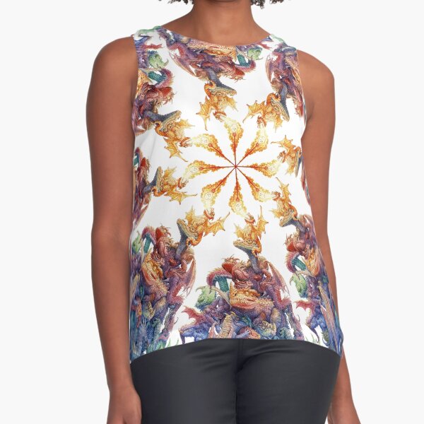 Answer to the Question dragons sprial Sleeveless Top