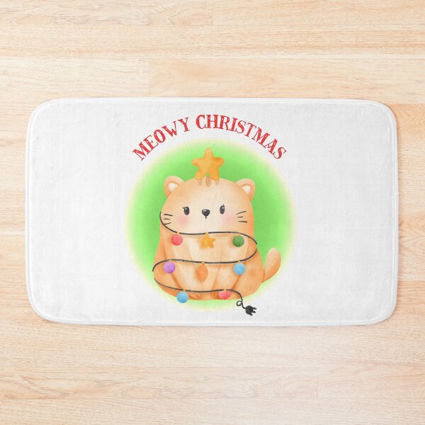 Item preview, Cute Watercolor Cat Tangled in Christmas Lights designed and sold by JanesCreations.
