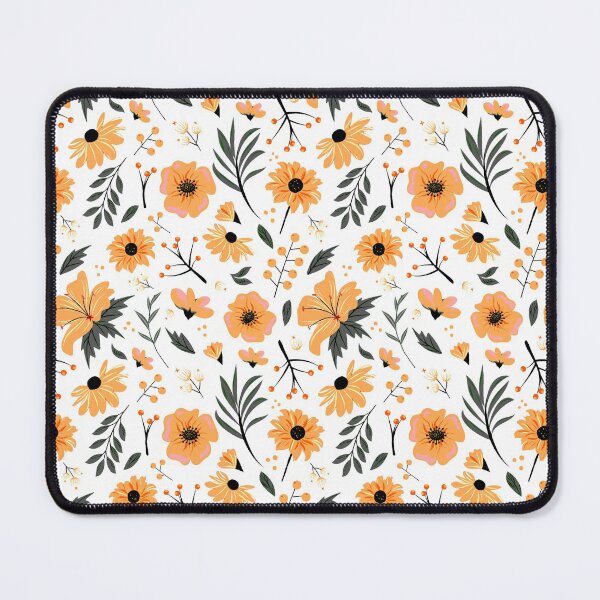 Item preview, Orange floral pattern designed and sold by BuxomBabe21.