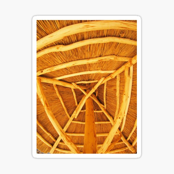 Yellow roof is made of cane Sticker