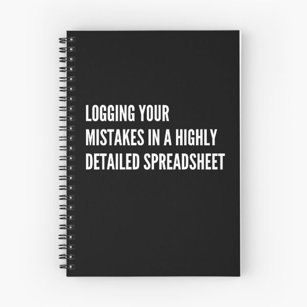 Item preview, Logging your mistakes in a highly detailed spreadsheet designed and sold by Mutha-Valley.