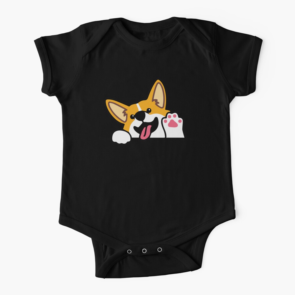 Kawaii süßer lächelnder Corgi Babystrampler