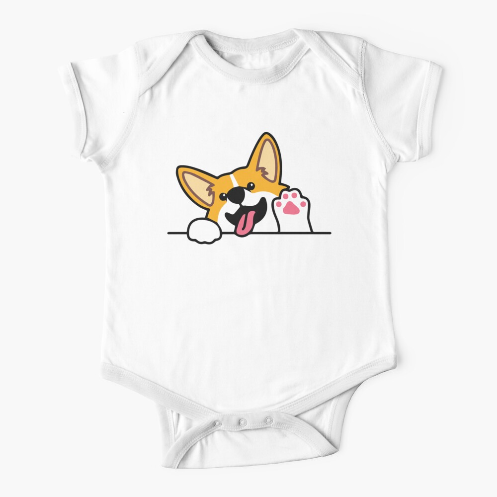 Kawaii süßer lächelnder Corgi Babystrampler