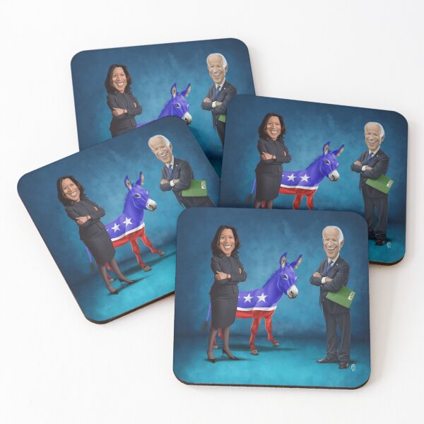 Item preview, Joe Biden and Kamala Harris with the Democrat Donkey designed and sold by rob art | illustration.