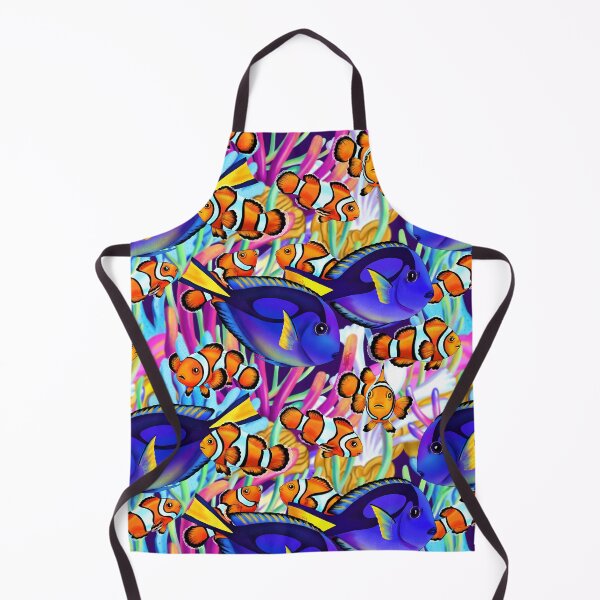 Item preview, Clownfish and Blue Tangs Friendship- Tropical Fish in Coral Reef designed and sold by Marta Tesoro.