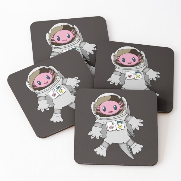 Item preview, Axolotl in Space #1 - Pink Smiling Astronaut designed and sold by MadSkullDesigns.