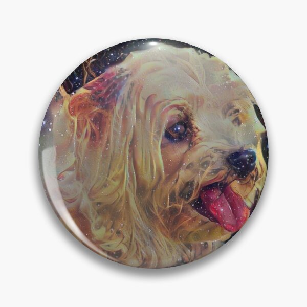 Item preview, Shaggy Retriever Dog on Sparkly Pink Purple Galactic Background  designed and sold by Hanlar.