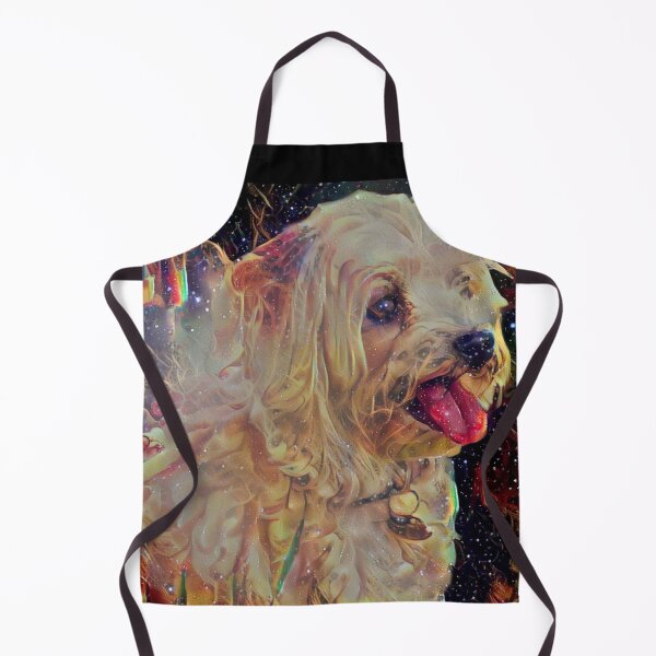 Item preview, Shaggy Retriever Dog on Sparkly Pink Purple Galactic Background designed and sold by Hanlar.