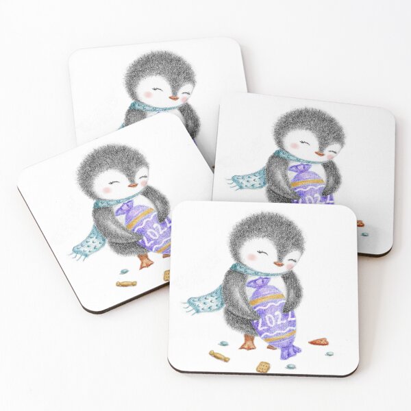 Item preview, christmas illustration with penguin for kids designed and sold by Daryaartflow.