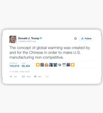 Trump Global Warming tweet Sticker