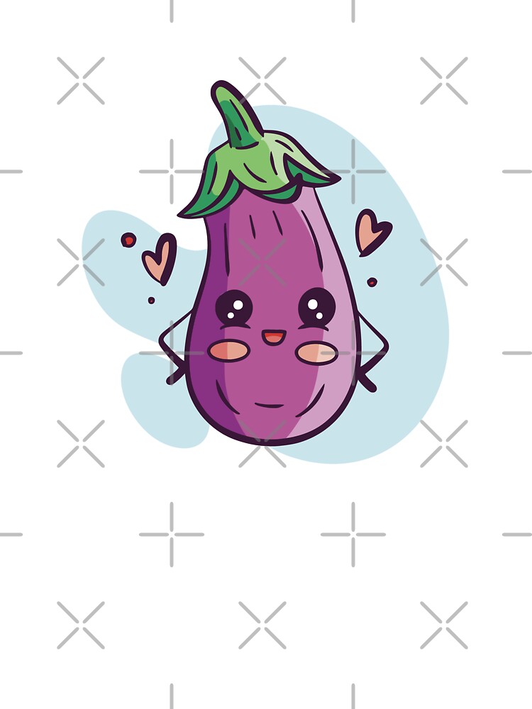 Premium Vector | Cute kawaii eggplant cartoon icon illustration food  vegitable flat icon concept isolated