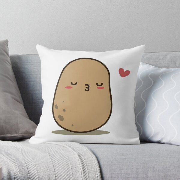 Kissing Potato Throw Pillow