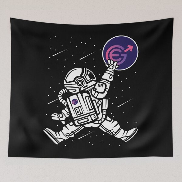 Item preview, Space Man Astronaut Jump Evergrow EGC Coin To The Moon Crypto Token Cryptocurrency Blockchain Wallet designed and sold by AriellaGross.
