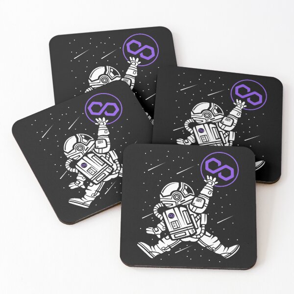 Item preview, Space Man Astronaut Jump Polygon Matic Coin To The Moon Crypto Token Cryptocurrency Blockchain Wallet designed and sold by AriellaGross.