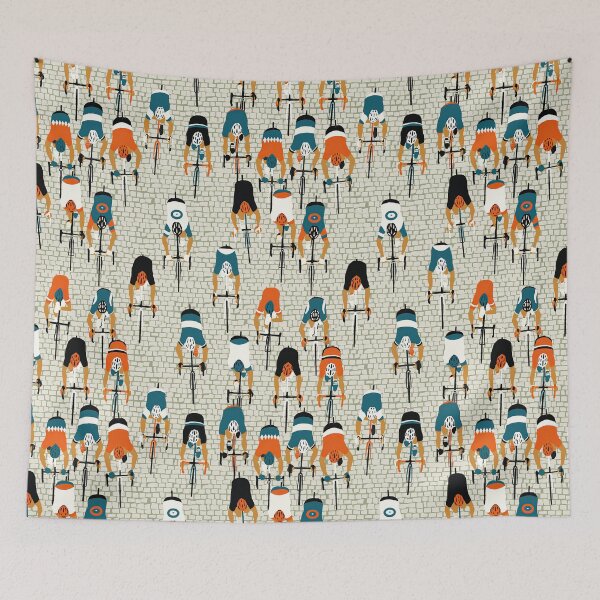 Item preview, Cyclists On Tiles Road  designed and sold by LarinaBeauty.